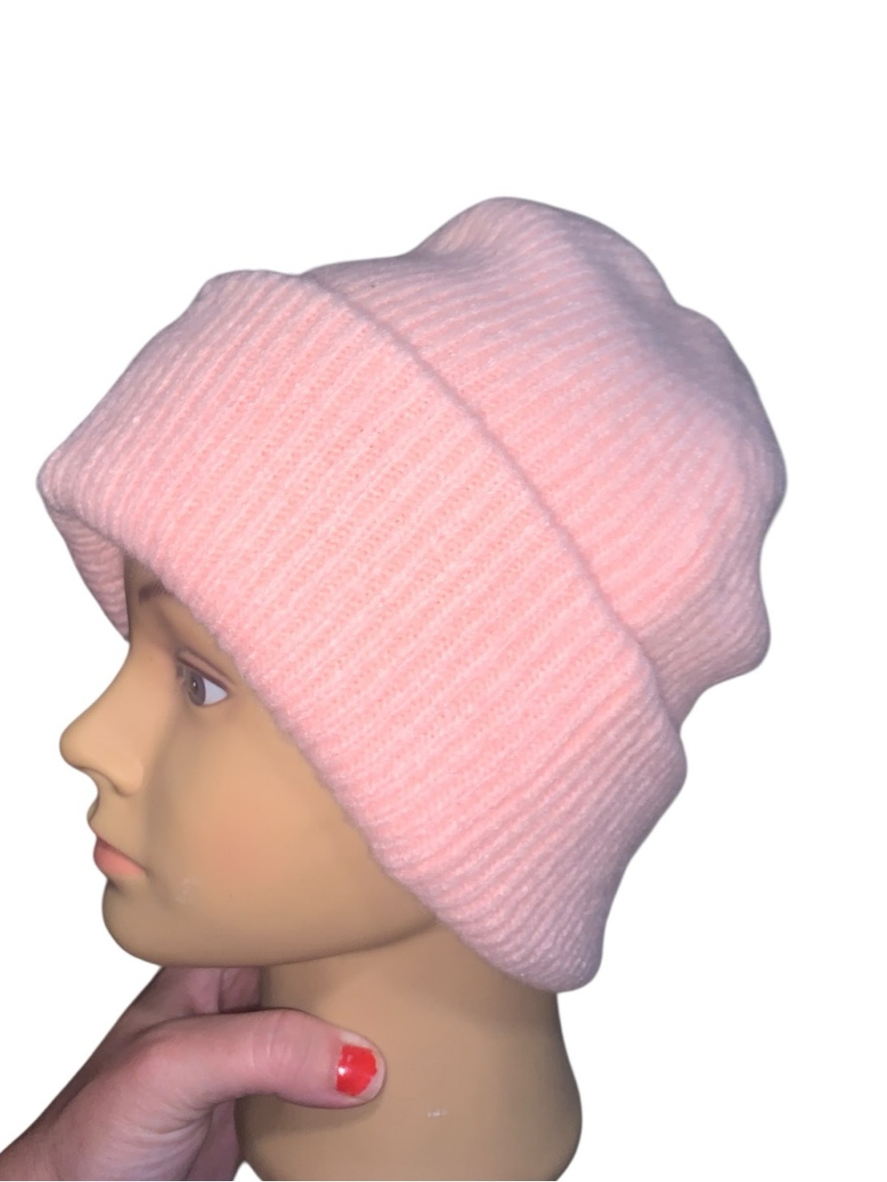 Callahan Knitwear Light Pink Ribbed Beanie